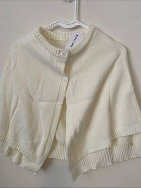 Anne Klein Ivory Short Sleeve Knit Capelet Shrug